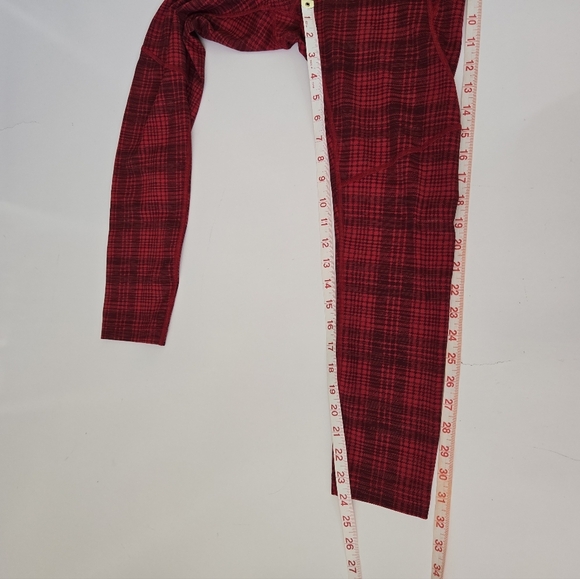 Outdoor Voices Move Free Red Legging Bra Pomegranate Red Plaid Compression Set M - Picture 14 of 17